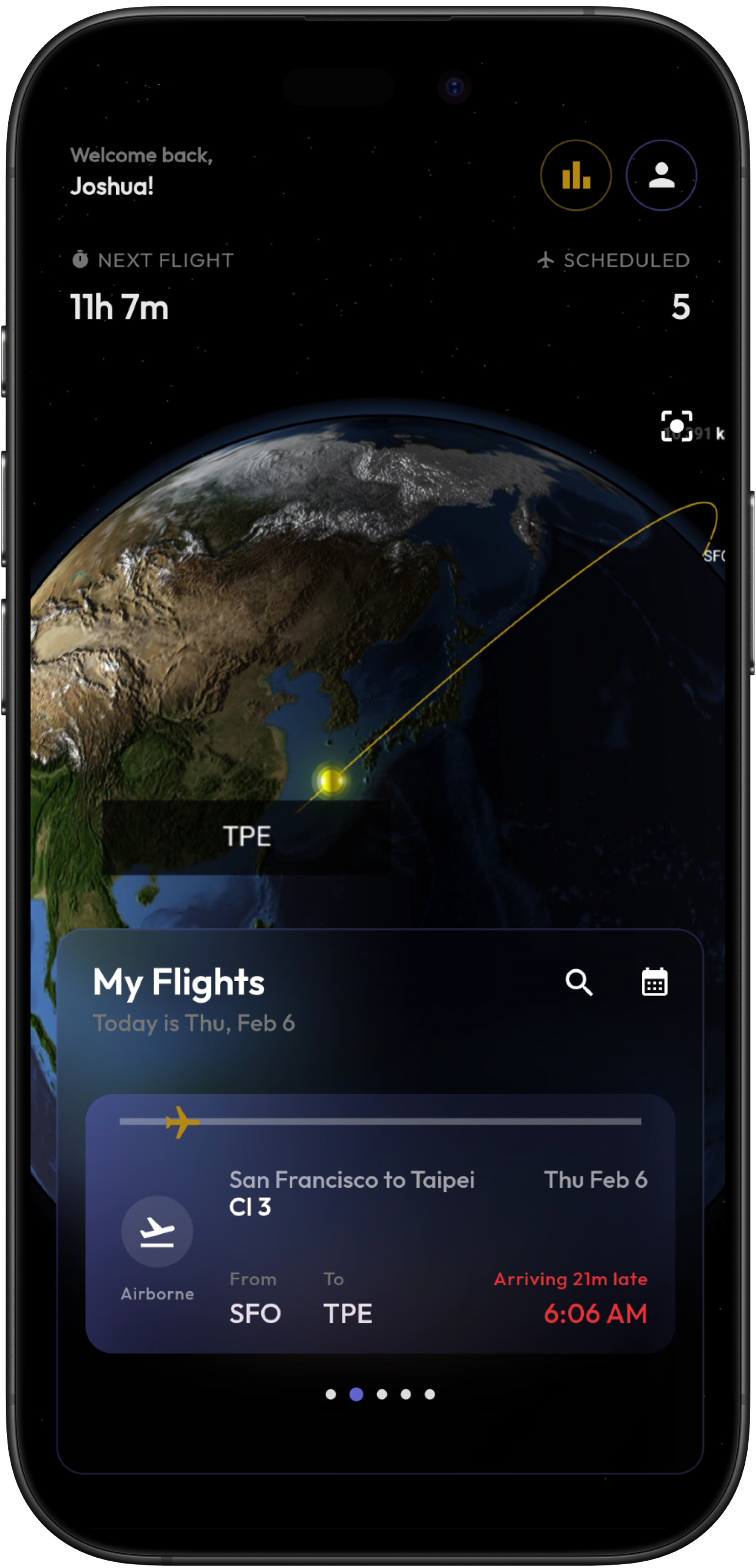 Wayflight Home Screen